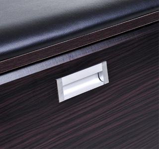Wood Luxury Shoe Ottoman Storage Cabinet Box Chair Seat Bench Furniture PU Top