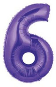 Purple Number 6 Six 40" Balloon Megaloon 6th 16th 60th 65th Birthday Party