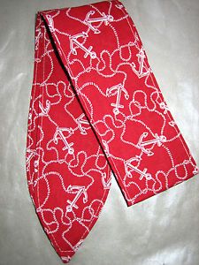 Rockabilly Red White Anchor Hair Head Wrap Scarf Pin Up 50's Inspired