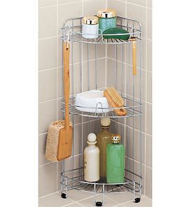 Free Standing Polished Stainless Steel Corner Shower Caddy