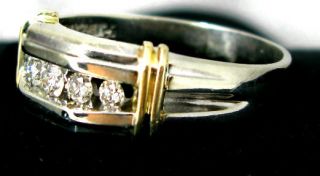 Diamond Two 2 Tone 14k Gold Wedding Ring Band Mens Mans 5 Channel Set 50cttw