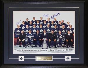 Johnny Bower Red Kelly Eddie Shack Signed 16x20 1967 Toronto Maple Leafs Frame