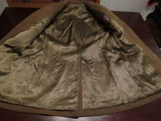 Used Flaws Vtg 1942 Mens WWII Military Wool Army Officers Short Over Coat Sz 36R