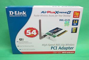 D Link DWL G520 AirPlus Xtreme G PCI Wireless LAN Adapter 108Mbps 802 11g