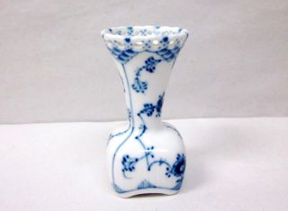 Vintage Royal Copenhagen Blue Fluted Full Lace Mini Bud Vase 1 1161 3” Tall