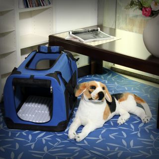 Soft Portable Pet Dog Crate Folding Carrier House Kennel Travel Cage Blue
