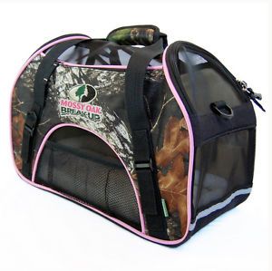 Bergan Pet Carrier Dog Cat Crate Bag Kennel Airplane Car Safe Mossy Oak Pink New