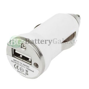 20 USB White Travel Car Charger Adapter Power Outlet Plug for Android Cell Phone