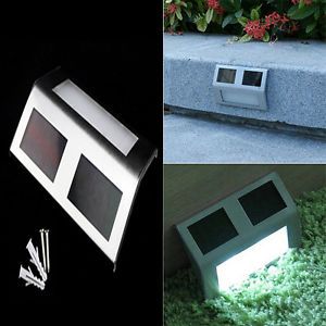 Solar Power LED Outdoor Pathway Path Step Stair Deck Garden Wall Road Light Lamp