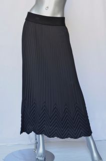 Missoni for Target Black Long Pleated Zig Zag Chevron Maxi Skirt M New