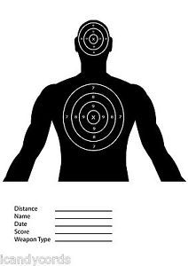 100 Torso Target Silhouette Sight in Paper Targets Shooting Rifle Pistol IC305
