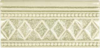 3" x 6" Pale Green Ceramic Crushed Glass Decorative Chair Rail Molding Tile
