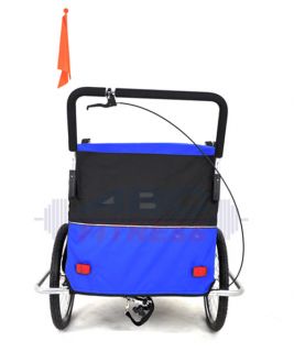 2 in 1 Double Baby Bicycle Bike Trailer Stroller Jogger