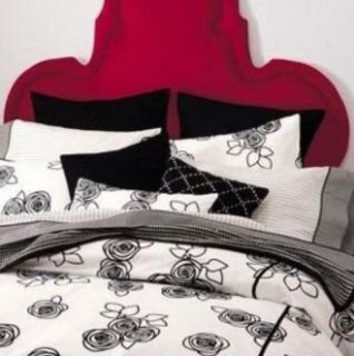 Tommy Hilfiger Holly Standard Pillow Sham Black White Floral Bedding New