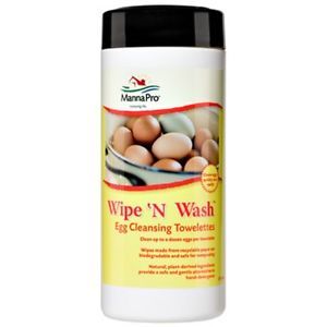 Wipe' N Wash Egg Cleansing 25 Towelettes Chicken Pigeon Geese Duck Poultry