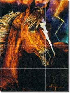 Taylor Horse Equine Animal Glass Floor Tile Mural Art