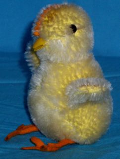 1950's Steiff Bird Mohair Yellow Duck Ball Chicken Chick w Squeaker IDS RARE