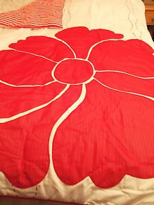 Tommy Hilfiger Molly Pom Red Floral Twin Comforter 2 Available