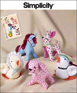 Sewing Pattern Make Vintage Style Cloth Baby Toys Horse Dog Chicken Deer Duck