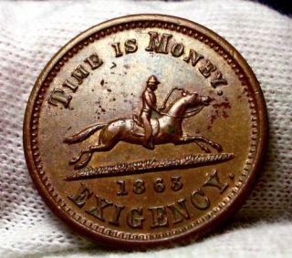 Husseys Special Message Old US Coin Civil War Token 1863 Fantastic Piece A55