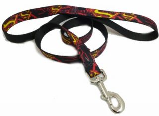 Superman Red and Yellow Logo Seat Belt Buckle Dog Collars or Leash 4 Sizes