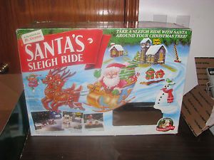 Santa's Sleigh Ride 1993 Mr Christmas Train Track w Lights Circles Your Tree