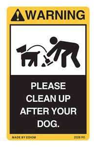 2pcs Funny Stickers for Please Clean Up After Your Dog No Poop Pee Vinyl Signs