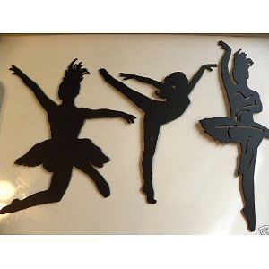 Ballet Dancers Set of 3 Metal Wall Art Decor