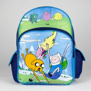 Adventure Time Backpack Leaping Jake Finn 16" Large Girls Boys School Book Bag