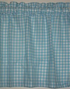 Country Set 2 Window Curtains Valance Panel Gingham Kitchen Bed Room Dining Bath