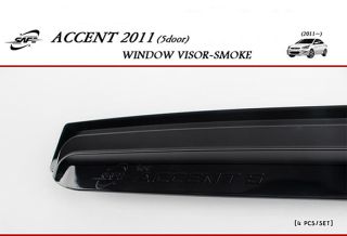 Window Vent Shade Visor Guard 4pcs for Hyundai Accent Hatchback 2011 2012 2013