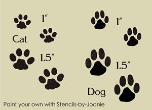 Stencil Cat Dog Paw Prints Pet Tracks Scrapbook Puppy Kitty Kennel Signs U Paint