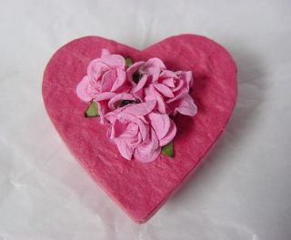 Rose Flower Mini Heart Shape Paper Gift Box Party Supplies Wedding Favor Decor