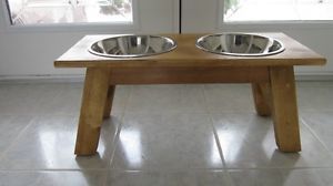Sale Light Color Medium Size Wooden Raised Feeder Elevated Dog Pet Bowl Stand