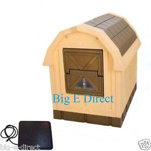 Outdoor Indoor Deluxe Dog Palace Insulated Dog House w Floor Heater Large Medium