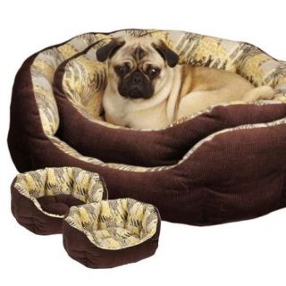 Wild Plush Nesting Beds for Dogs Warm Cozy Dog Bed with Animal Print