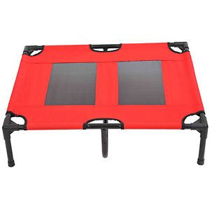Pawhut Large Indoor Outdoor Elevated Portable Pet Sleeping Cot Dog Bed – Red
