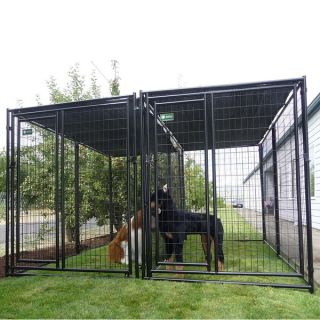AKC Two Run Premium Heavy Duty Common Wall Puppy Dog Outdoor Exercise Run Kennel