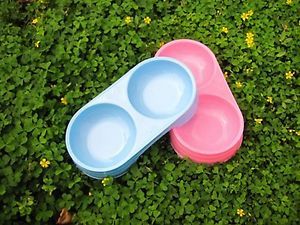 Pet Dog Cat Food Water Dish Feeder Bowl Plastic Pets Dogs Cats Bowl