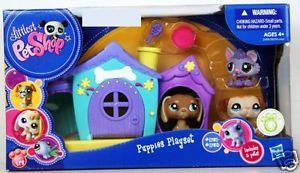 Littlest Pet Shop Puppies with Dog House Playset RARE 1751 1752 1753