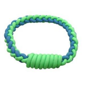Happy Pet Gum Gum Braided Ring Small Latex Dog Toy Tug Chew or Chase Floats