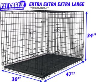 47" Dog Cage Crate Cat Carrier Portable Kennel House