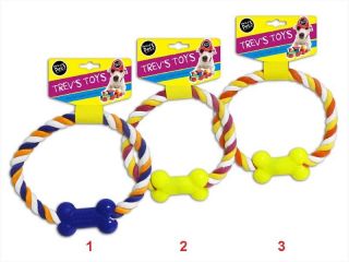 Buy 1 Get 1 Free Rubber Tug Ring for Dogs with Bone Fun Toys Animal Pet Dog