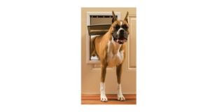 New Pet Dog Door Panel Large Breed Patio Doggie Flap for Up to 100LB Dogs