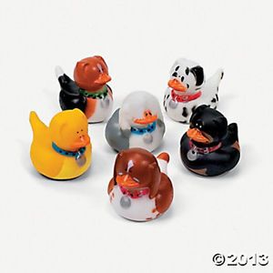 12 Puppy Dog Rubber Ducks Dozen Party Favors Rotty Lab Kids Bath Toys Toppers