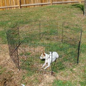 24" 8 Panel Pet Playpen Dog Cat Rabbit Exercise Fence Yard Kennel Portable Pen