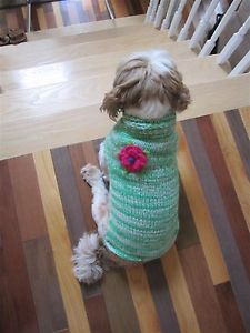 Hand Knit Small Breed Dog Sweater