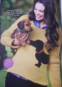 Knitting Pattern Ladies Dachshund Dog Jumper Sweater