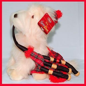 New  Santa Paws 15" Haggis RARE Plush Stuffed Scottie Dog w Bagpipes