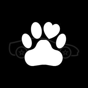 Paw Print with Heart Pad Sticker Animal Pet Lover Decal Dog Cat Puppy Cute Gift